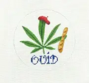 Kate / Dickerson Round Ovid Ornament Handpainted Needlepoint Canvas