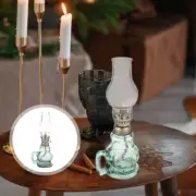 Kerosene Lamps for Indoor Use Retro Oil Light Elegant Blue-green