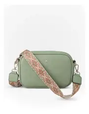 [Madison Accessories] Monica Camera Crossbody Bag + Aztec Strap in Green