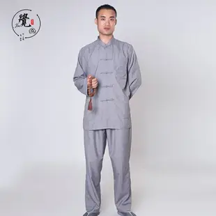 僧服 居士服 禪修服 覺牌僧服布扣凈宗女居士服男棉麻純棉禪修服套裝夏秋四季禪意套裝『cyd18973』