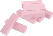 MUSISALY 10Pcs Pink Four Sided Nail Buffer Polishing Block Soft Sponge Nail Files for Natural Artificial Nails for Home Salon Use Nail Art Supplies