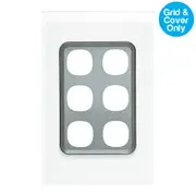 Clipsal Saturn 30 Series 6 Gang Grid & Plate Pure White