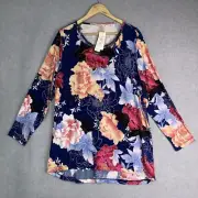 Millers Floral Long Sleeve Tunic size 22 Multicolour Plus Size Polyester Blend