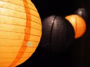 Halloween Black and Orange Paper Lantern String Light Party Decoration COMBO Kit