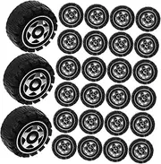 50pcs Boys and Girls Car Toys DIY Assemble Wheels Craft Car Toy Wheels Multi-Function Rc Black