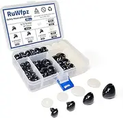 RuWfpz Safety Noses for Crochet Animals Amigurumi 15-30mm - 4 Sizes Stuffed Animal Noses with Washers, 50Pcs Plastic Black Teddy Bear Nose for Crocheting Doll Crafts Plushies