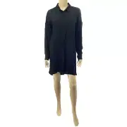 ANN DEMEULEMEESTER Black Button Down Shirt Dress
