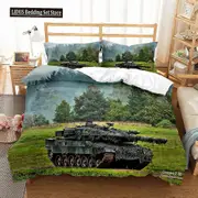 v1297 Bed Sheets Military Tanks Duvet Cover Set King Queen Double Full Twin Single Size Boys Bed Linen Set Cover With Pillowcase Custom 3-Piece Bedd