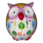 Money Box Yellow Owl 13cm High