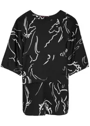 High Innocence Printed Satin top - Black And White - M (UK12 / M) M (UK12 / M)