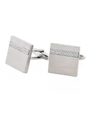 [Cudworth] Brushed Stainless Steel & Fibreglass Cufflinks in Silver