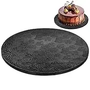 Black Round Tray 12 Inch Cardboard Circles Black Cake Board Cake Drum Wrap Covering Display Board Round Cardboard Cake Rounds - BURIUS