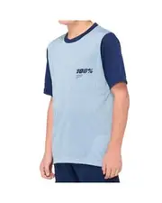 100% Ridecamp Youth Short Sleeve MTB Jersey Light Slate/Navy