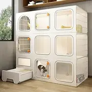Cat Cages Indoor Large with Litter Box,Detachable Metal Kennel Cat Crates Cat Enclosures,DIY Indoor Pet Home Assembled Pet Cage Cat Box Enclosure
