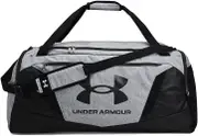 Under Armour Unisex Adult Undeniable 5.0 Duffle , Pitch Gray Medium Heather / Metallic Gold - Medium Size