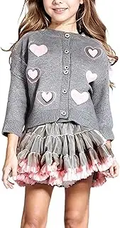 [Deerhobbes Design your own] girls cardigan/little girls' sweaters-tutu skirt-fall/spring clothes set for toddler outfit