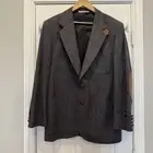 Vtg Hunt Club Sport Coat Blazer Men’s 40R Houndstooth Elbow Patches Academia
