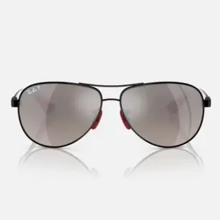 【RayBan 雷朋】法拉利聯名款 碳纖維偏光太陽眼鏡(RB8331M-F002H2、F0095J 61mm 偏光鏡片)