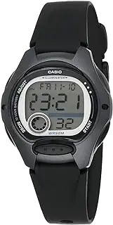 [Casio] Women's Black Rim Digital Watch, Clear Dial, Black Band, Mid Size