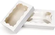 30 Packs Bakery Boxes, White Kraft Cookie Box with Clear Window, Premium Small Paper Gift Box Container for Candy Chocolate Strawberries Cakes Muffins Donuts, 7 x 4.3 x 1.5 Inch
