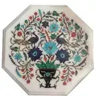 12" Marble Side Coffee Table Mosaic Inlay Handmade Craft Home Furniture