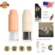 Elegant Stainless Steel Salt and Pepper Grinder Set - Adjustable Spice Mills