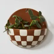 ad Accent Decor Doren Wall Planter Terracotta Checker New with Tags