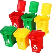 WESIEVYA 6Pcs Garbage Classification Miniature Trash Bins with Bright Colors for Educational Play and Sorting Fun for Boys Learn Recycling