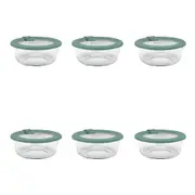 6PK Ecology Store Round Clear Glass Food Storage Container 400ml Eucalyptus