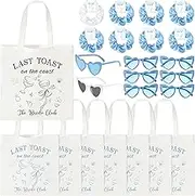 Y1tvei Bridesmaid Proposal Gifts Set - 24Pcs Coast Bachelorette Party Favors Last Toast Tote Bags Heart Sunglasses Hair Satin Scrunchies Accessories Set, Proposal Box Gifts for Bridal Shower Wedding
