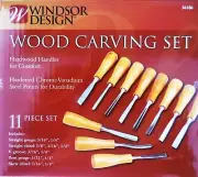 Windsor Design Wood Carving Set 11 Piece Personalized Laser, Custom Tool NEW