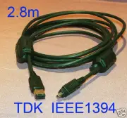 TDK / Hitachi Firewire / IEEE 1394 cable 6pin to 4pin for MiniDV Camcorder,