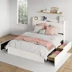 Bed Frame Double Size with 4 Storage Drawers & Charging Station