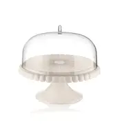 Guzzini Tiffany 30cm Plastic Small Cake Stand Display Storage w/Dome Cover White