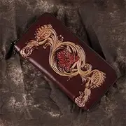 [TATSEN] Long Ladies Wallet Large Capacity Clutch Bag Personalized Pattern Casual Wallet Retro Clutch (Color : B, Size : 19.5 * 2.5 * 10cm)