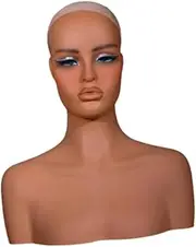 Zialofi Realistic Mannequin Head Manikin Head Bust for Wig Making Styling Necklace