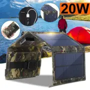 20W Foldable Solar Panel Portable Battery for Phone PC Car RV Charger Waterproof