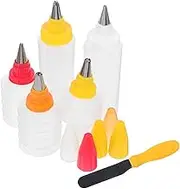 PHENOFICE DIY Cake Decorating Tool Set 6pcs Small Icing Bottles Cookie Icing Bottle Kit Baking Accessory for Cream Dessert Decoration