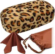 [MyEyeglassCase] Hard Sunglasses Case Large Eyeglass Case With Soft Microfiber Drawstring Pouch And Cleaning Cloth
