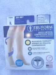 Compression Stockings New Unisex Knee High 20-30 mmHg Size XL Beige Closed Toe