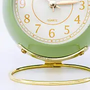 (Green)European Style Metal Clock Ingenious Round Children Electronic Qu