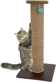 Kitty City Premium 32 inch Tall Woven Sisal Carpet Cat Scratching Post, Cat Scratching Furniture, Cat Post, 15.8 x 15.8 x 32 inches, Model Number: CM-0262-CS01