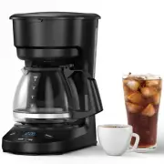 5-Cup Drip Coffee Maker with 24H Programmable Timer, Delay Brew, Keep Warm Pl...