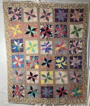 Vintage Star Quilt Hand Pieced by Mary Anne Fryer or Gail Geiger Quilted