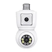 ESCAM QF202 E27 2MP+2MP WiFi PTZ Camera Dual Lens Wireless Surveillcance Camera with Color Night Vision Humanoid Detecti