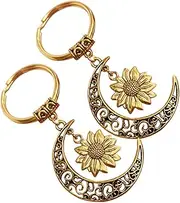 [VALICLUD] 2pcs Moon Sunflower Keychains Decorative Keychains for Women Unique Backpack Charms Pendant