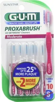 GUM Proxabrush Go-Betweens - Moderate, Interdental Brushes Between Teeth, Dental