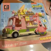 1xSpongeBob SquarePants Series Building Blocks Hamburger Car Patrick Star Bricks