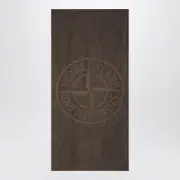 [Stone Island] Mud-coloured beach towel with Compass logo One size Brown