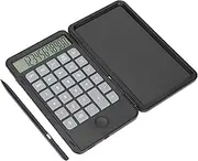 Portable Basic Calculator, Desk Calculator, with Notepad Writing Tablet Pen, 12 Digits Large Display, Rechargeable Pocket Calculator, for School Students Office